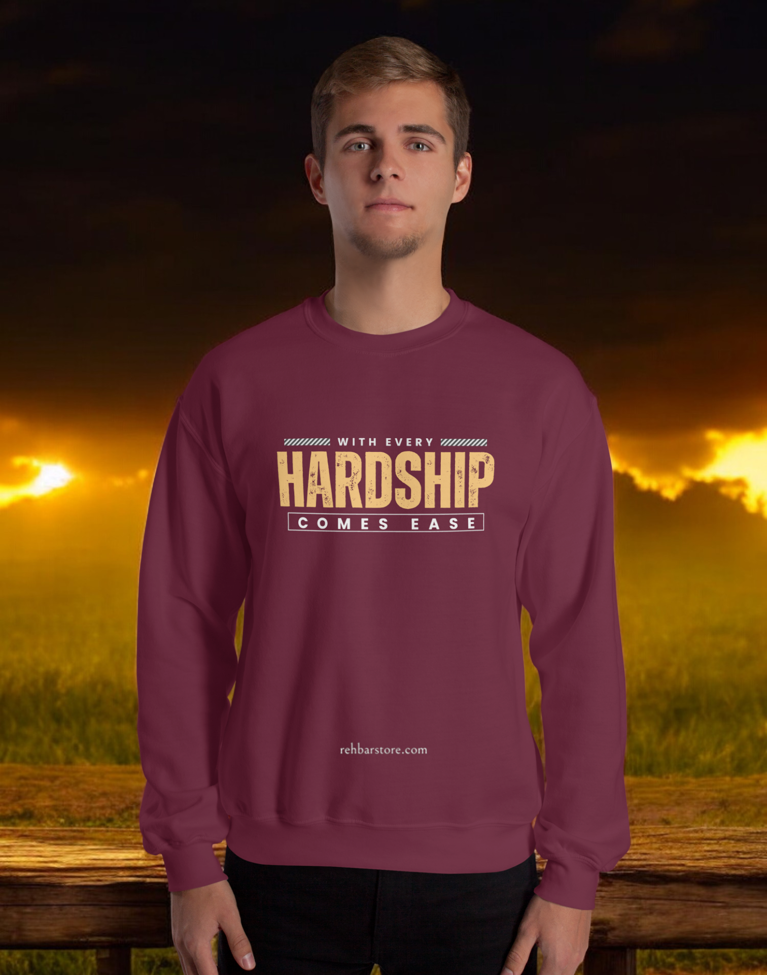 After Hardship Comes Ease Round Neck Sweatshirts