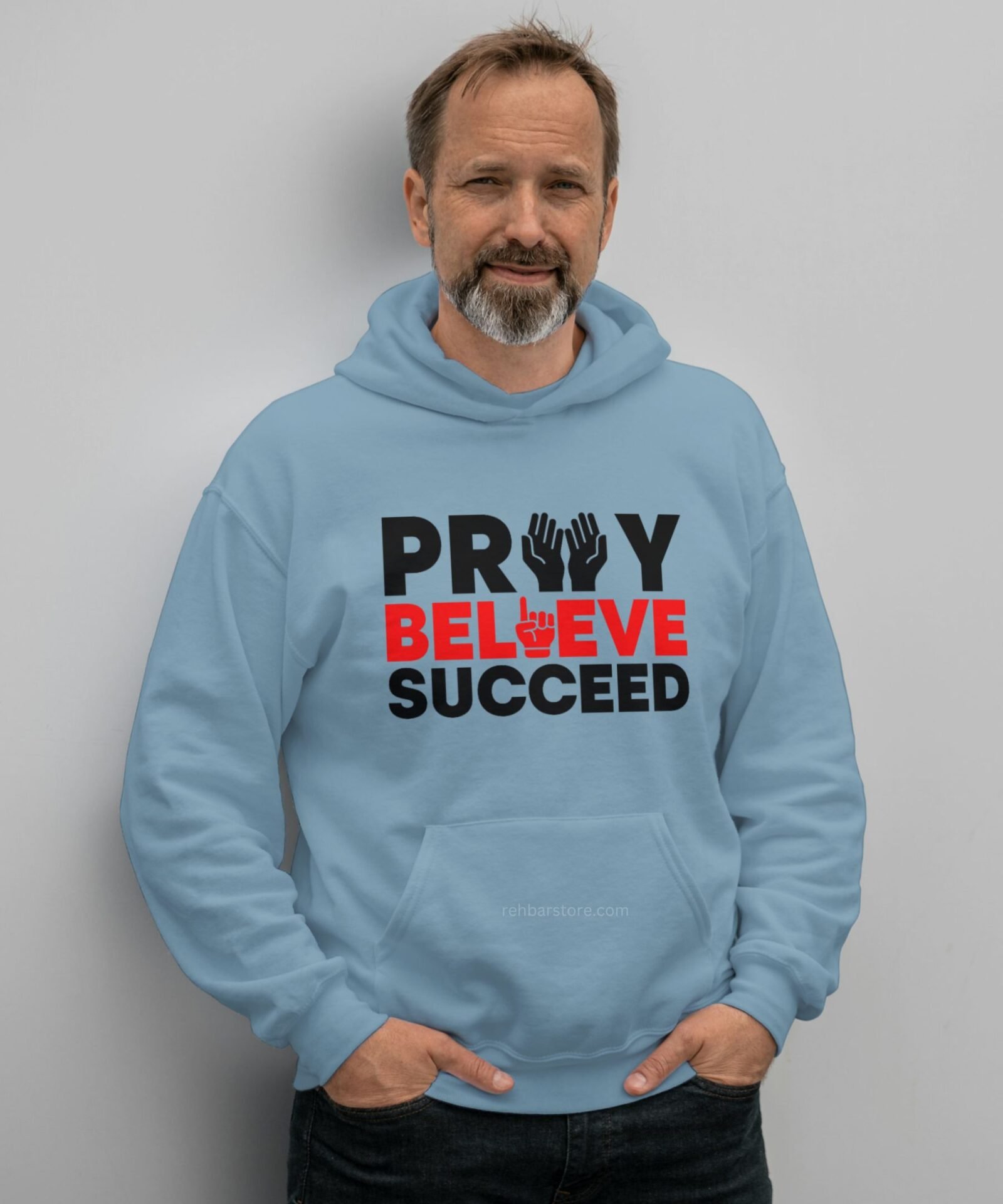 Pray Believe Succeed Warm Hooded Sweatshirts