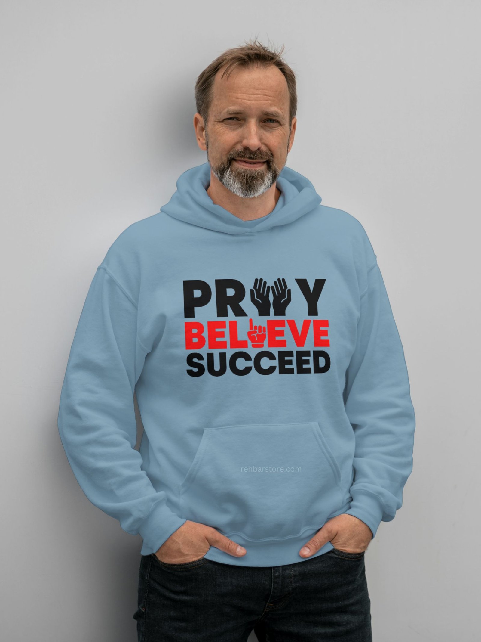 Pray Believe Succeed Warm Hooded Sweatshirts